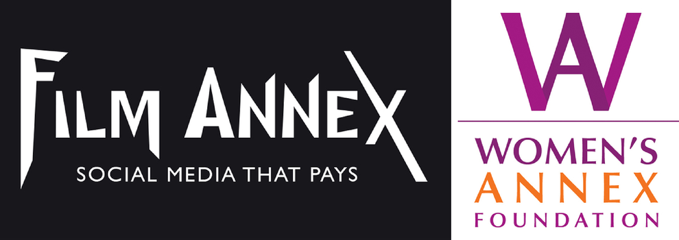 Women's Annex Foundation Logo, Film Annex Logo and Bitcoin banner background.